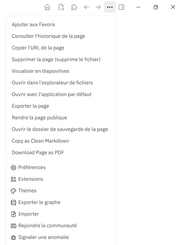 Logseq menu
